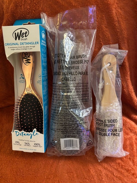 Wet Brush & Avon Other - 2 hairbrushes & 1 foot brush with pumice stone. All NEW in original packaging.